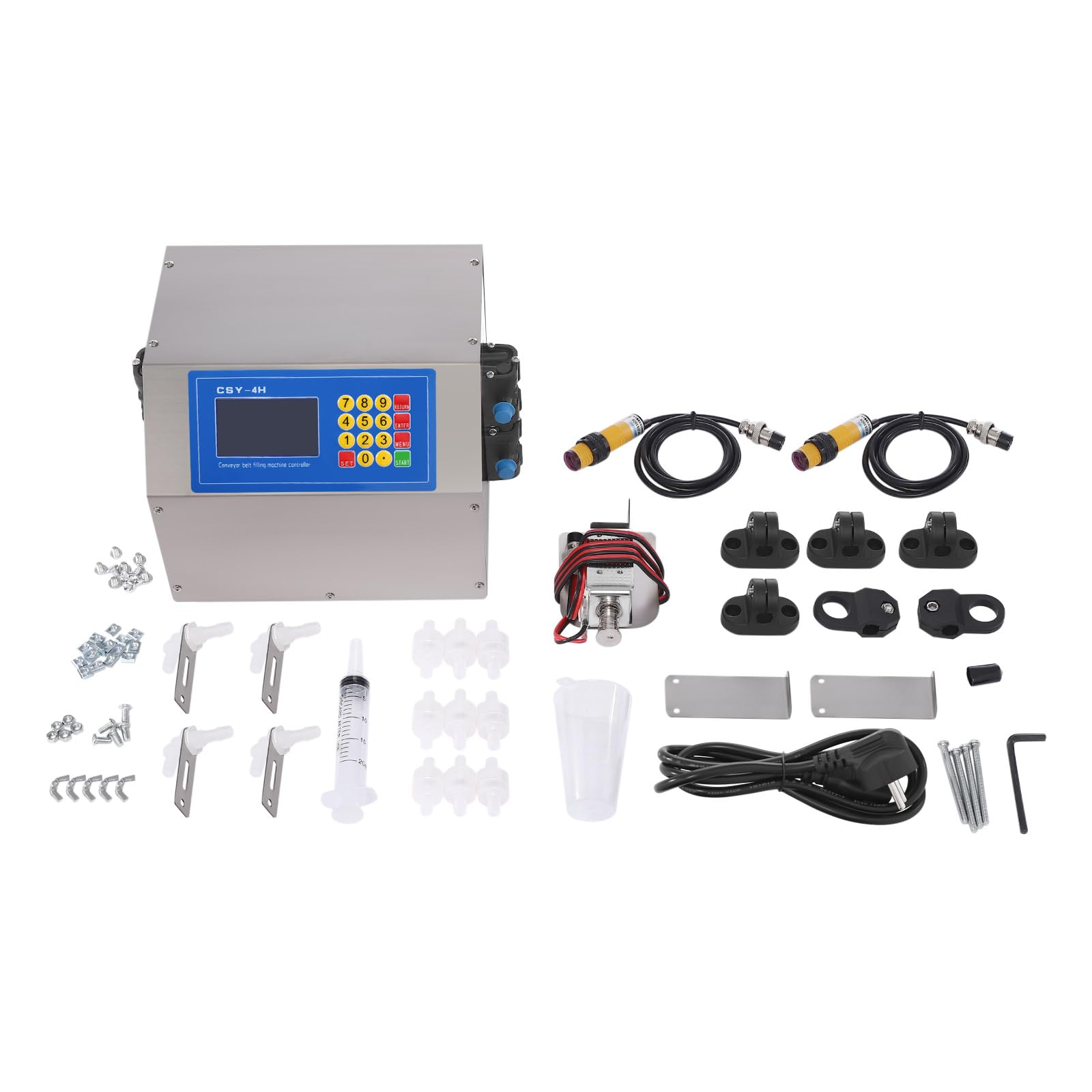 Riempitrice liquida da 150 W, 1-4 ugelli, volume di riempimento regolabile, 10-500 ml, riempitrice automatica di bottiglie con trasportatore per cinture