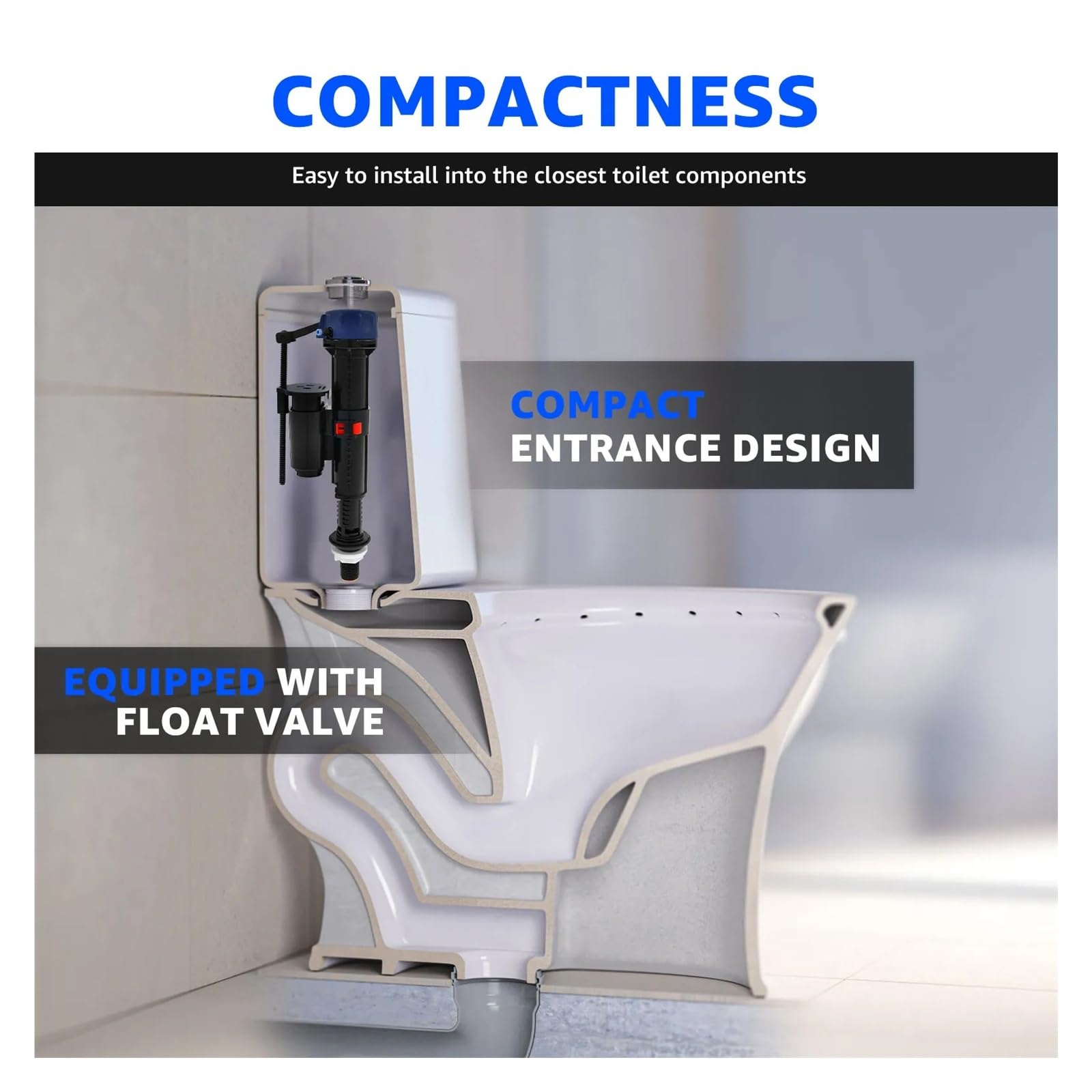 Fluxómetro manual para inodoro Accesorio De Repuesto For Válvula Llenado Inodoro Baño, Diseño Silencioso Y Ajustable