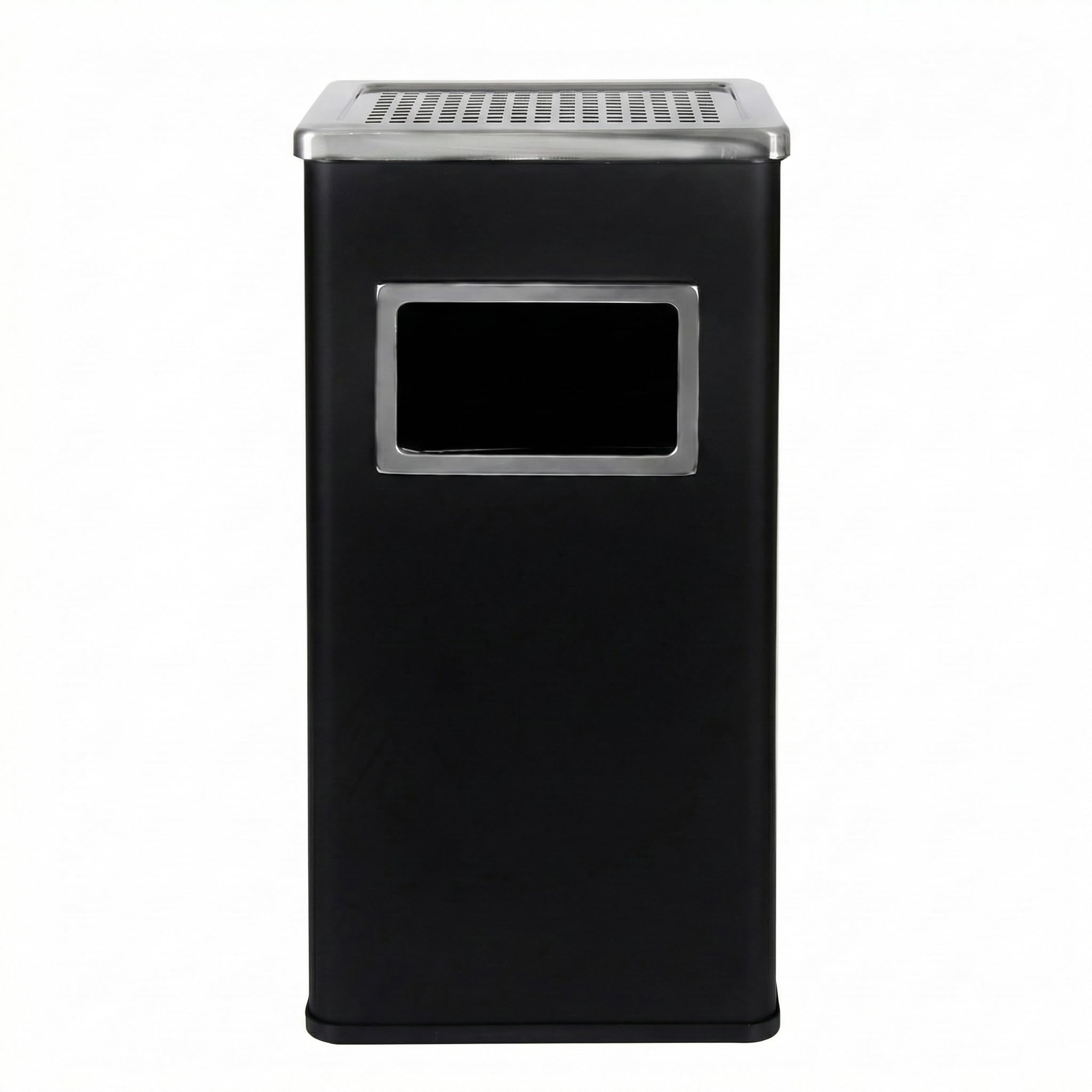 Standaschenbecher für draußen, 2-in-1 mit 20 Liter fassendem Abfallbehälter, Abmessungen H61 x L30 x B24 CM, Schwarz. Mülleimer