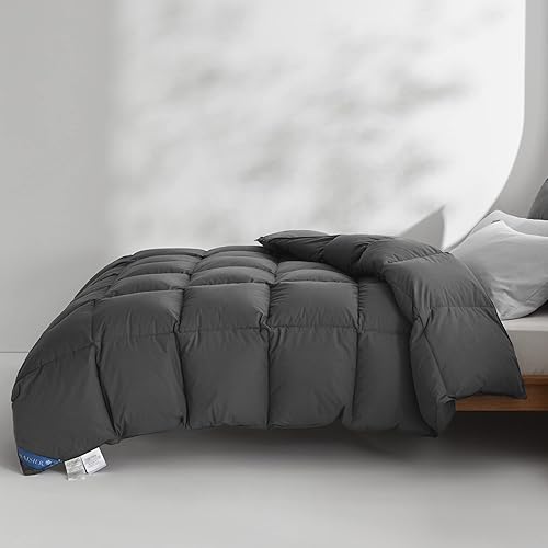 Miniatura 3 de Saisier Edredón de plumas tamaño individual, ultra suave, relleno de edredón de plumón de alta calidad, calor medio para todas las estaciones, 68 x