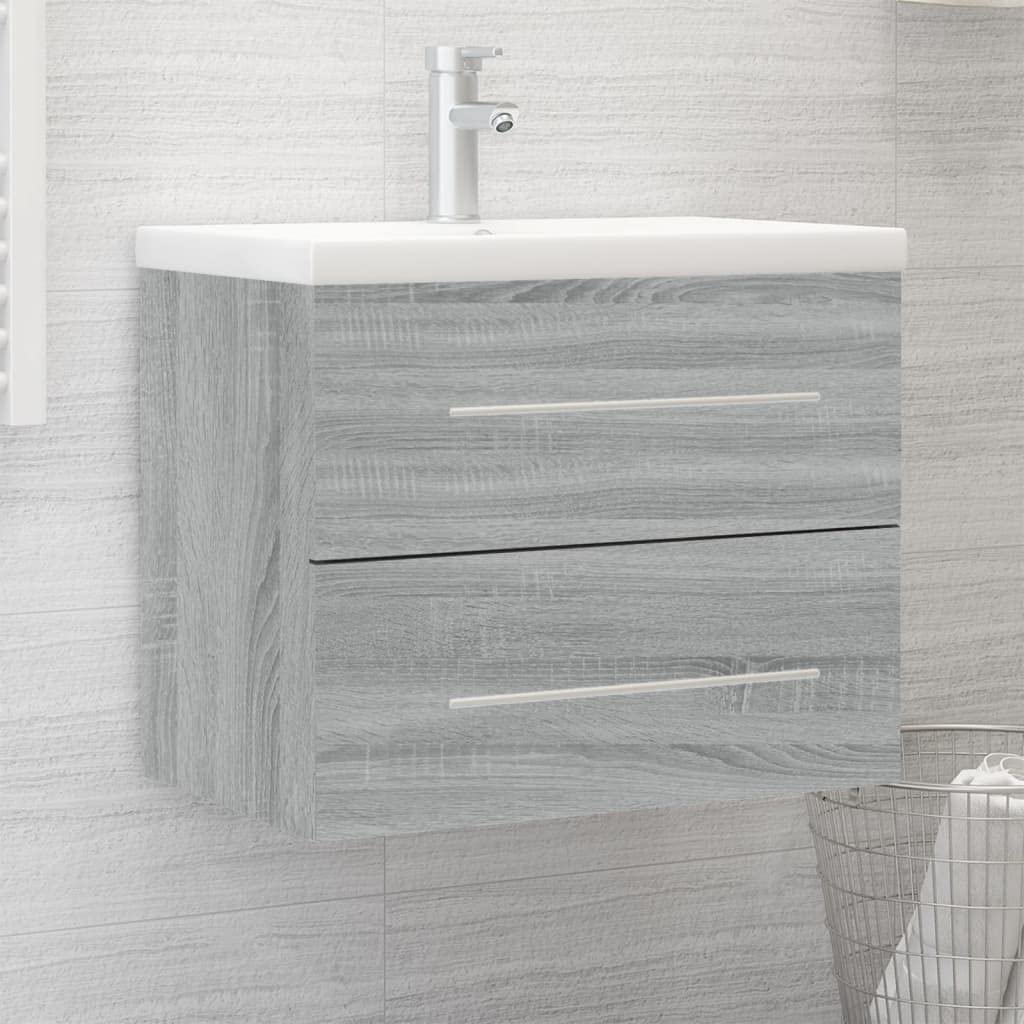 Mueble de baño con Lavabo Madera contrachapada Gris Sonoma,Tocadores,Tocadores de baño,27.08kg-3120180