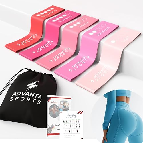 Bandas de ejercicios de bucle de resistencia, juego de 5 colores. Fitness en casa, estiramiento, entrenamiento  bolsa de transporte y guía