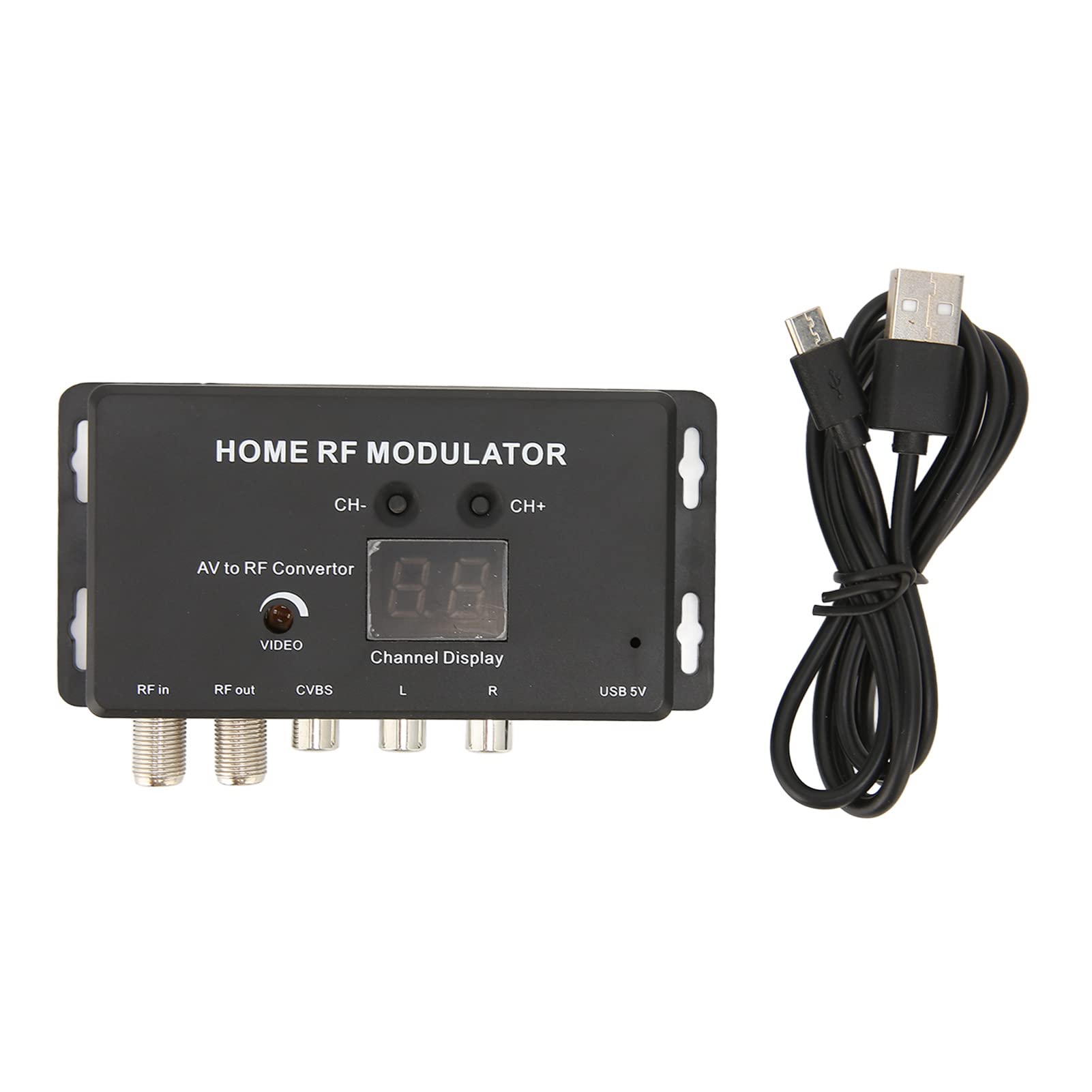 UHF PAL NTSC TV Link Modulator, AV to RF Converter, Adjustable RF Output Level, Optional Channel, Plastic Material, with Female Connection, for Set Top Box