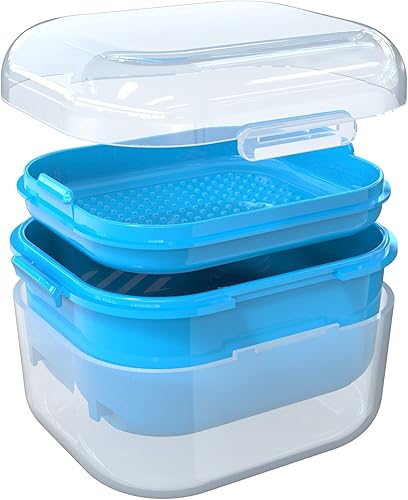 Miniatura 2 de ARGOMAX Estuche de dentadura postiza, copa para remojar dentaduras (no a prueba de fugas), limpieza a fondo de dentaduras postizas, retenedores,