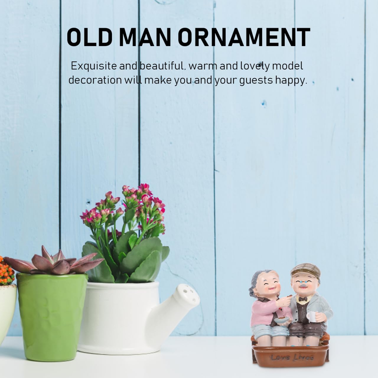Homoyoyo Figurine di Coppia di Anziani in Resina Marito Figure Torta Topper Anziani Modello In Miniatura Il Nonno E Nonna Decorazione Torta Creativo Ornamento Casa Mini Ornamento