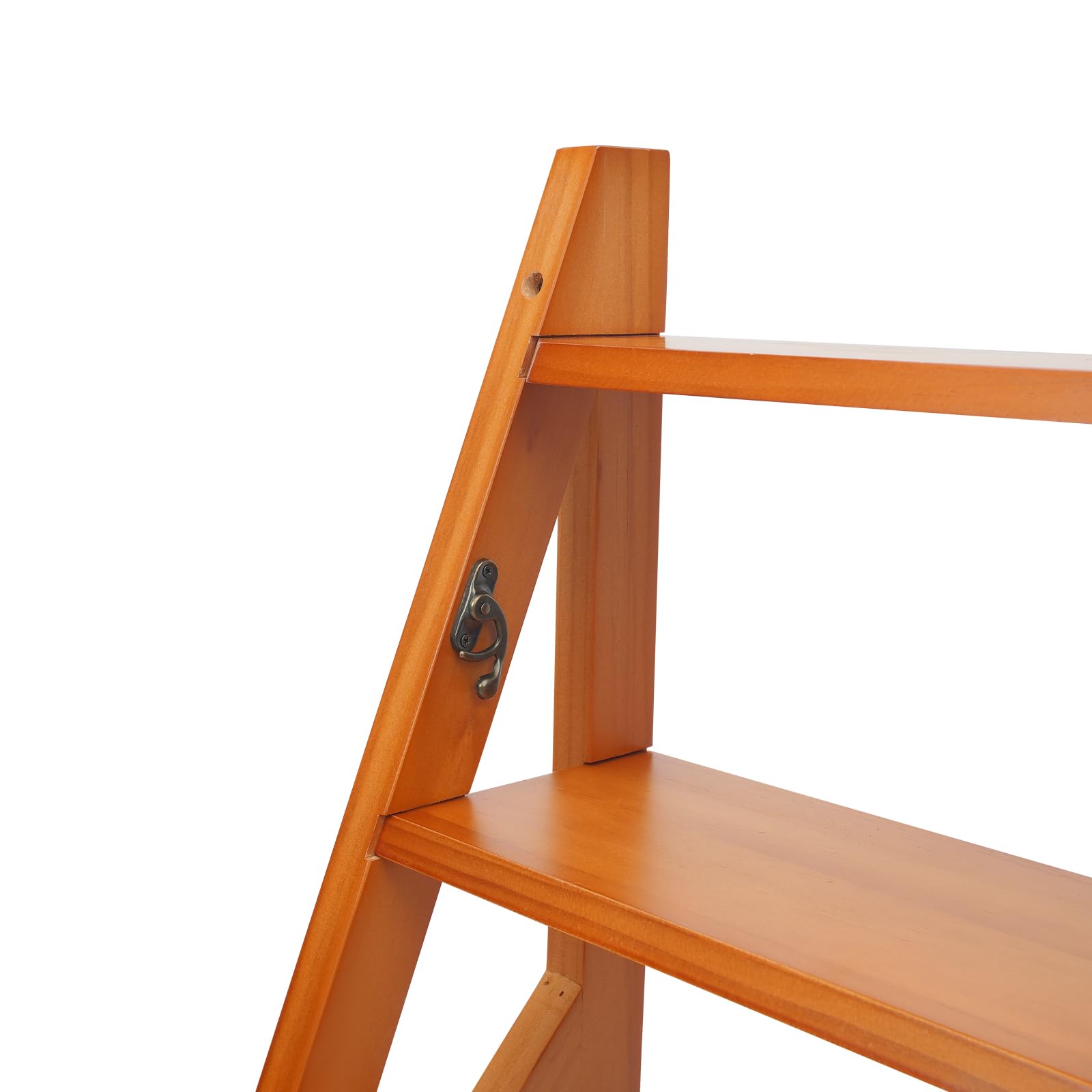 Scala pieghevole con sedile | 4 gradini scala in legno di pino e sgabello in uno | 100kg capacità di carico, regolabile in altezza per cucina, biblioteca e casa | stabile e salvaspazio (colore miele)