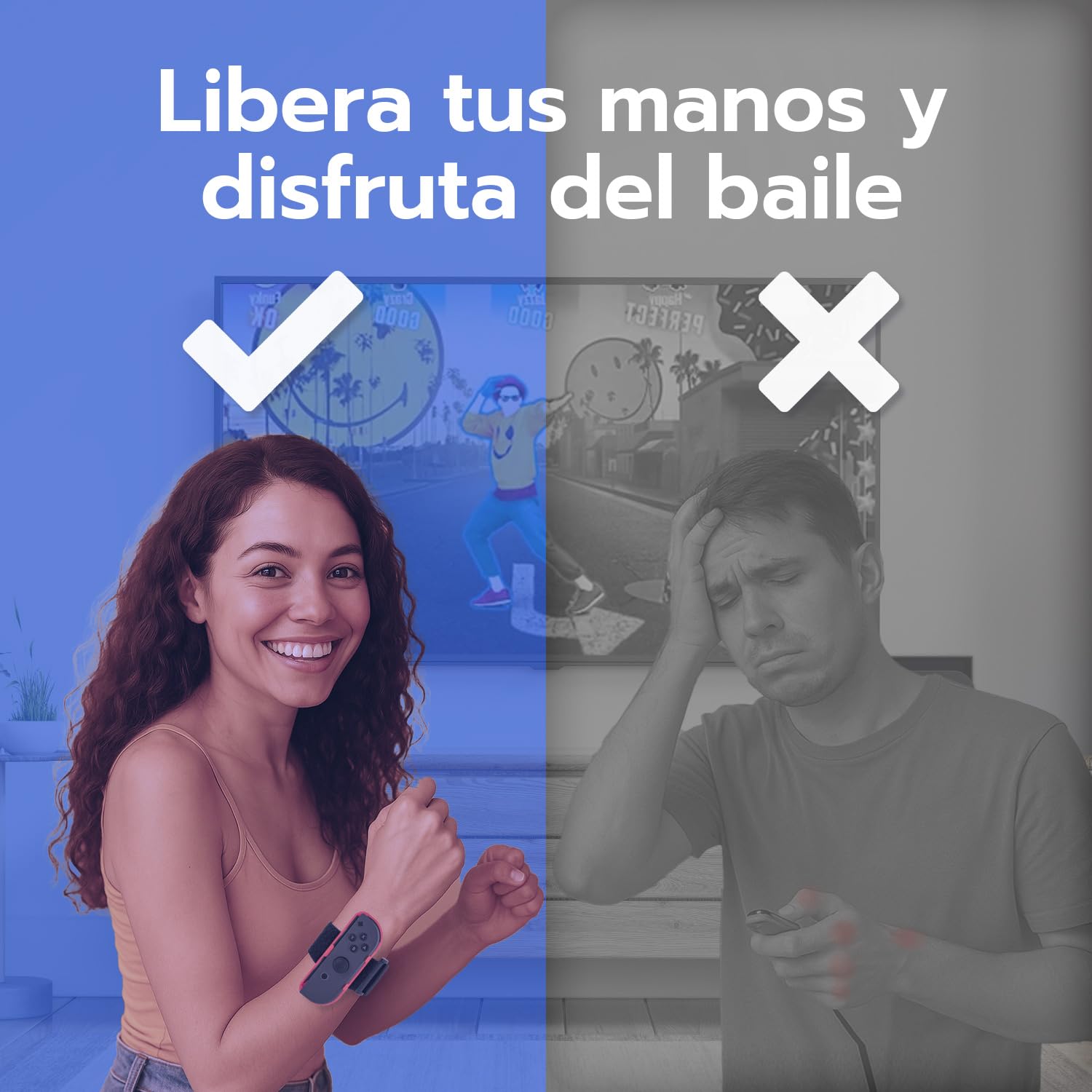 Mcbazel Bandas de Muñeca para Correa Ajustable para Controladores Joy-Con de NS Switch/Switch oled,No compatible switch 2,Just Dance, Burn It Up, Fitness Boxing