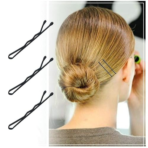 Miniatura 47 de YINGFENG - 220 pines de 1.38 pulgadas de color gris plateado con caja de metal, pequeños alfileres de pelo para moños, horquillas de pelo gris