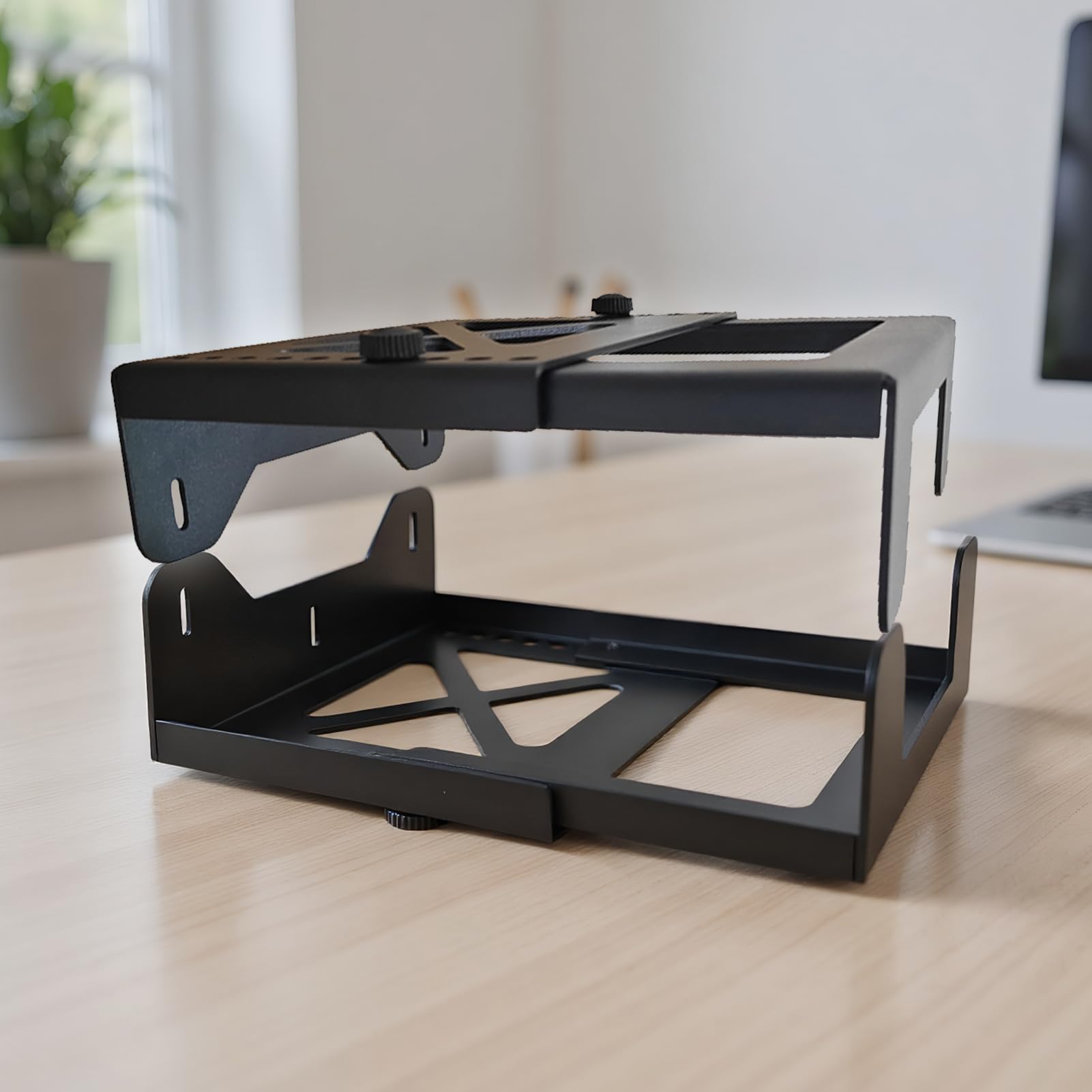 Estante debajo del escritorio | Soporte de PC ajustable, diseño ajustable que ahorra espacio para gestión de cables, espacios pequeños, dormitorio, estudio, hogar, dormitorio, sala de estudio
