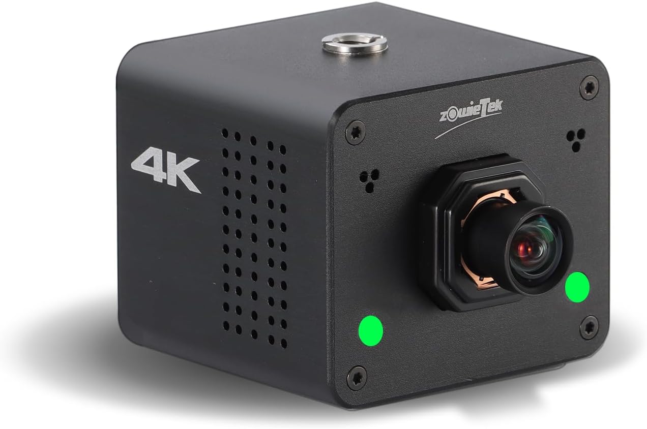 zowietek 4K Native NDI|HX3 POV Box Camera PoE, Auto Focus, SDI & HDMI & UVC Output, Standalone RTSP/RTMP(s)/SRT Live Streaming, Ultra-Compact, Interchangeable Lens, Mobile Phone/Tablet Control(M12 AF)