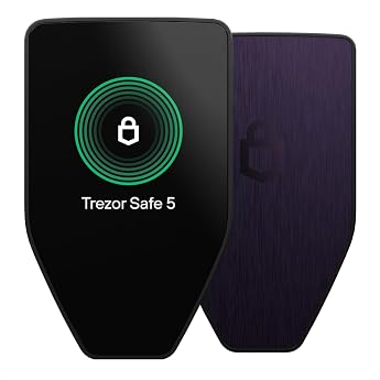Trezor Safe 5 Cryptocurrency Hardware Wallet with Secure Elements, Passphrase Ready | Color Touch Screen | Bitcoin Security Management and Thousands of Coins Violet Ore