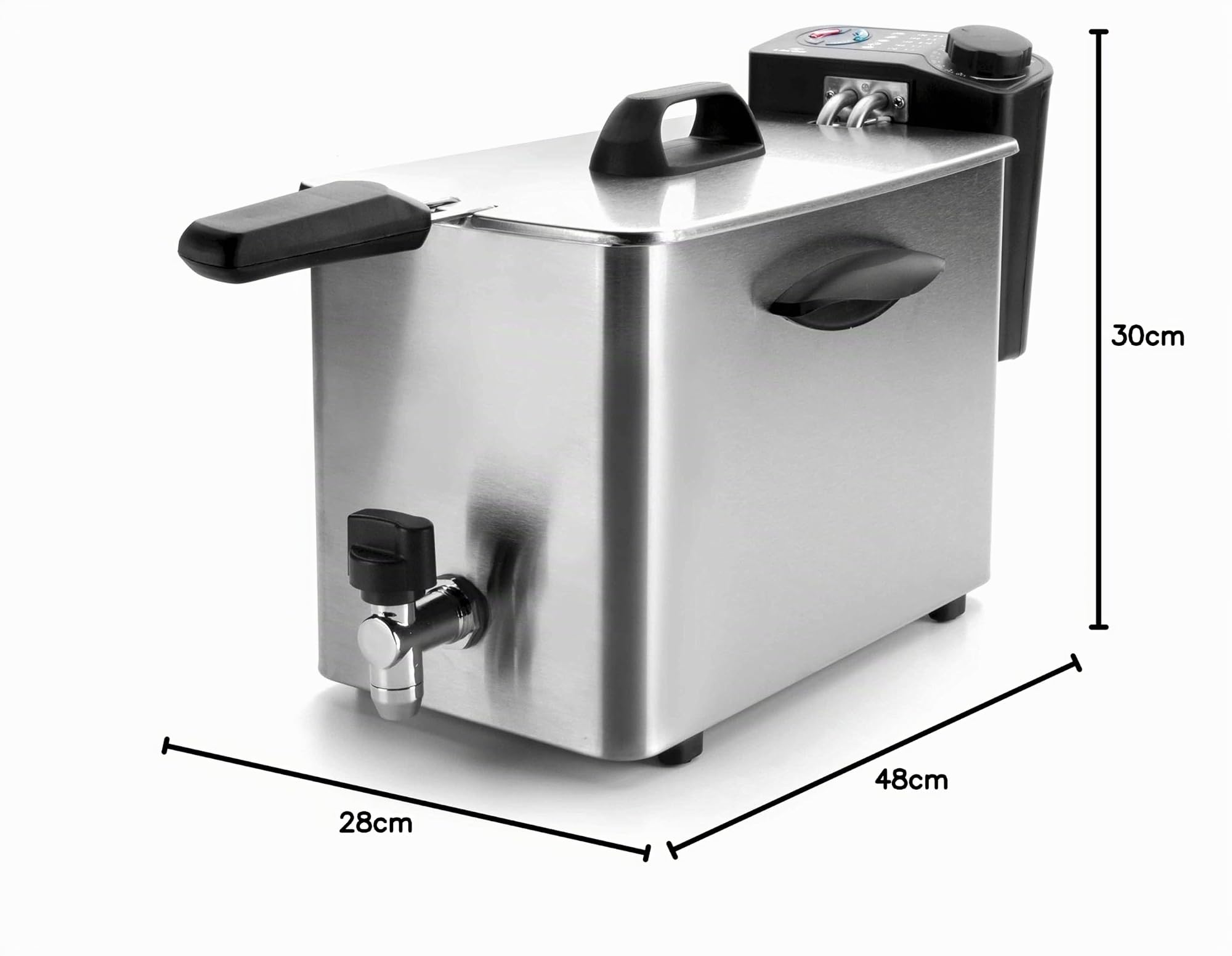 Lacor 69134-69134-Freidora eléctrica, 4 L, 2500 W, 4 kg, Acero Inoxidable | En acero inoxidable, para un uso práctico y profesional en cocina; con 4 L de capacidad, práctico y fácil de guardar