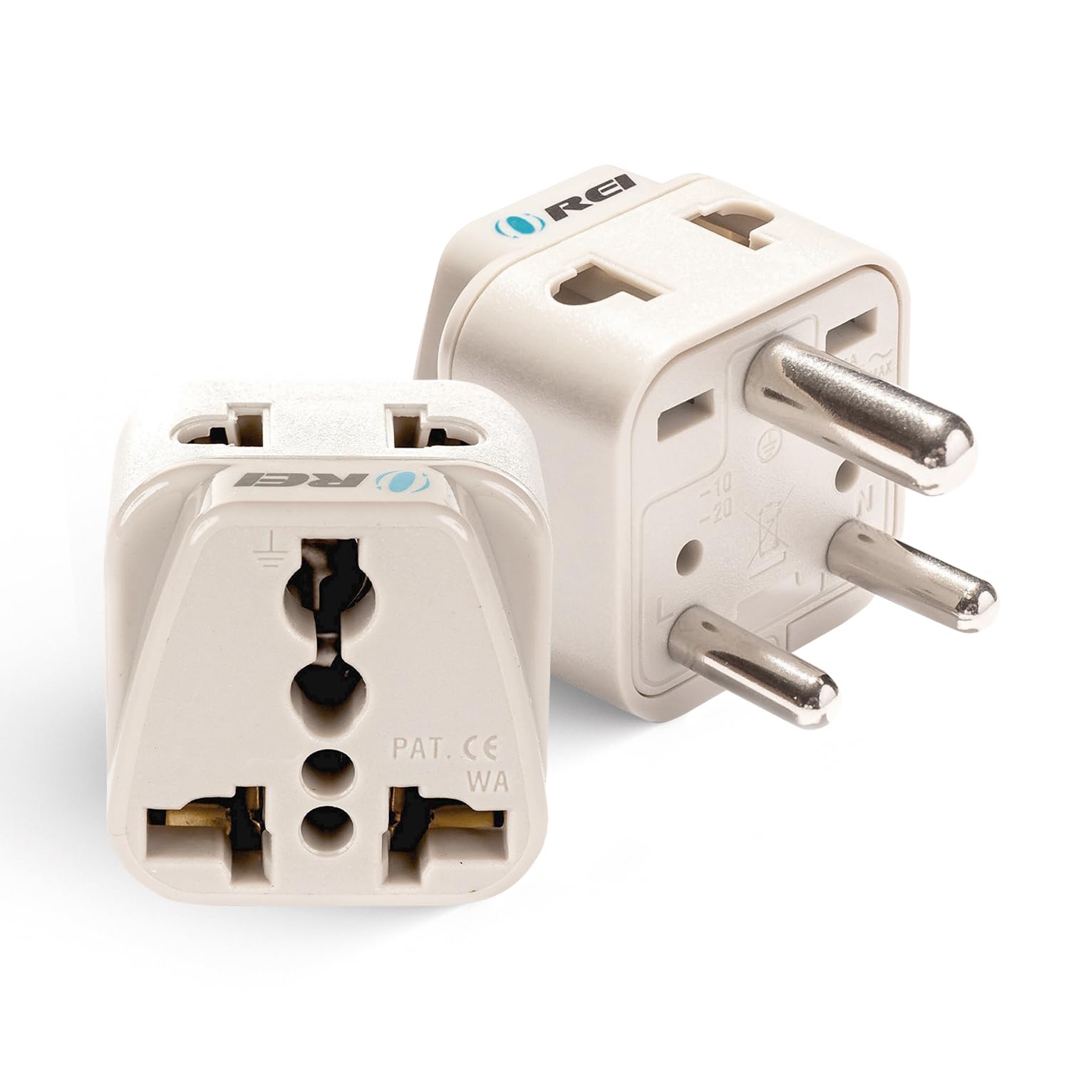 OREI Canada to India Converter Plug, USA, UK to India Adapter Plug - Type D Travel Adapter - 2 in 1 USA to India Adapter Plug - Beige - 2 Pack - CE - RoHS - 5 Years Warranty-image-15