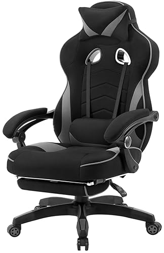 WOLTU Chaise Gaming, Chaise Bureau Ergonomique en Tissu, Fauteuil Gaming