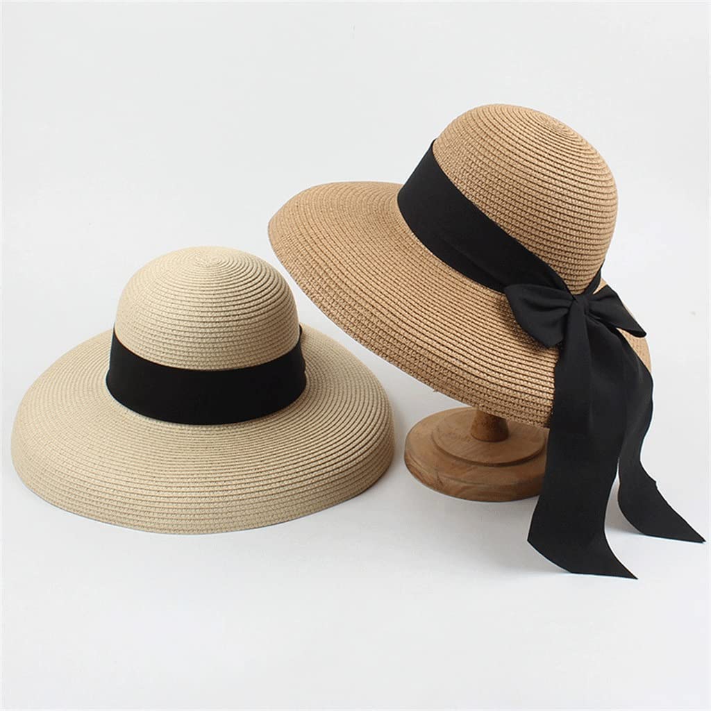 Amazon.com: Foldable Big Straw Hats for Women Dome Black  display picture 2