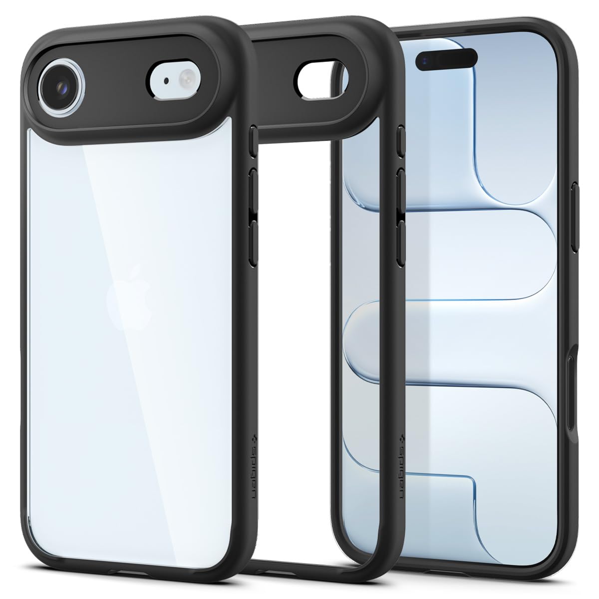 Spigen Schutzhülle für iPhone Air, Ultra-Hybrid, TPU-überzogene Kamerasteuerung, Vergilbungsschutz, kein Magnetring, Mattschwarz