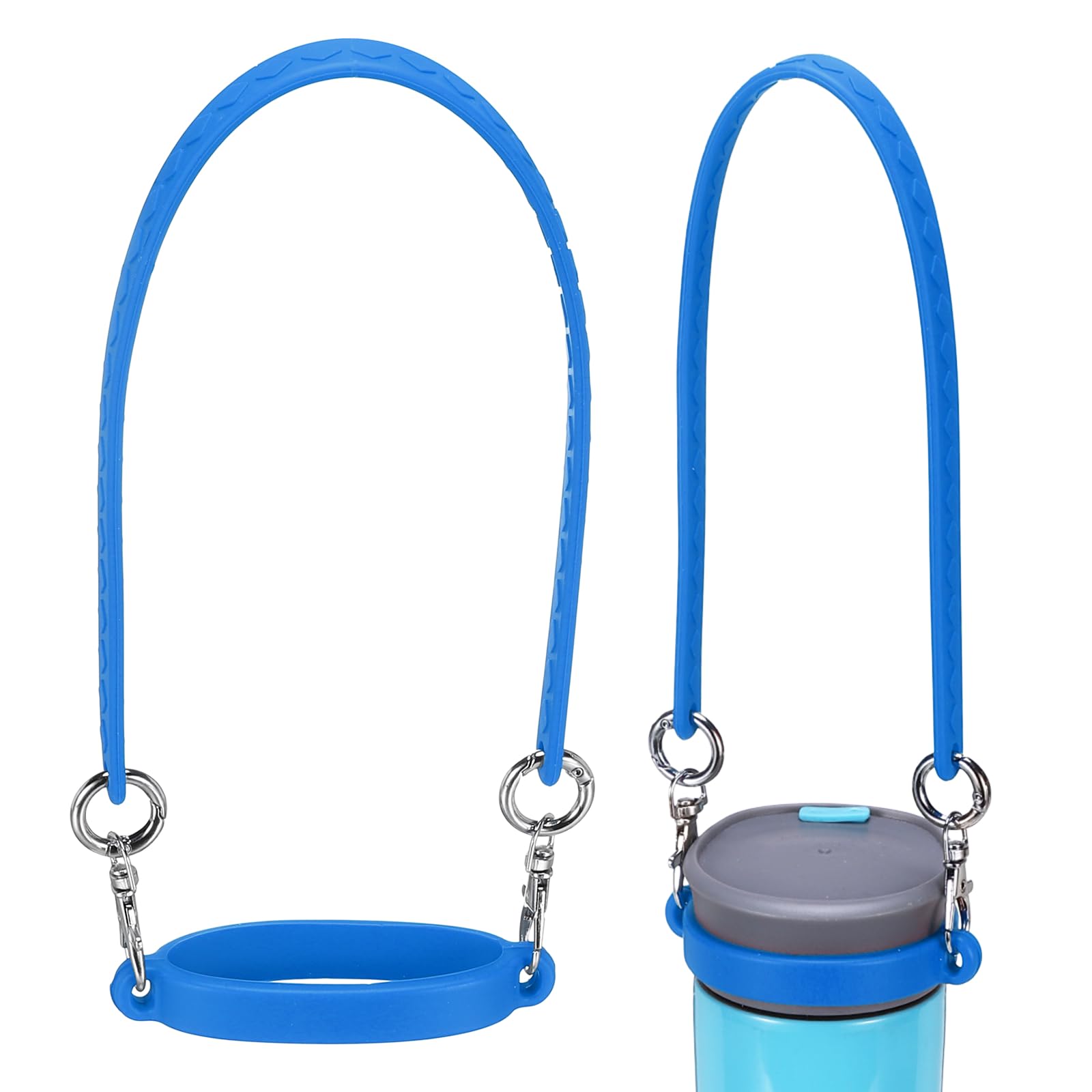 YELARXI Silicone Water Bottle Handle, Water Bottle Handle Strap Universal Carrier Strap for Stanley Cup Accessories & Dark Blue-Fitting for (Hiking/Camping/Gym/Fitness/Travel/Outdoor Use)