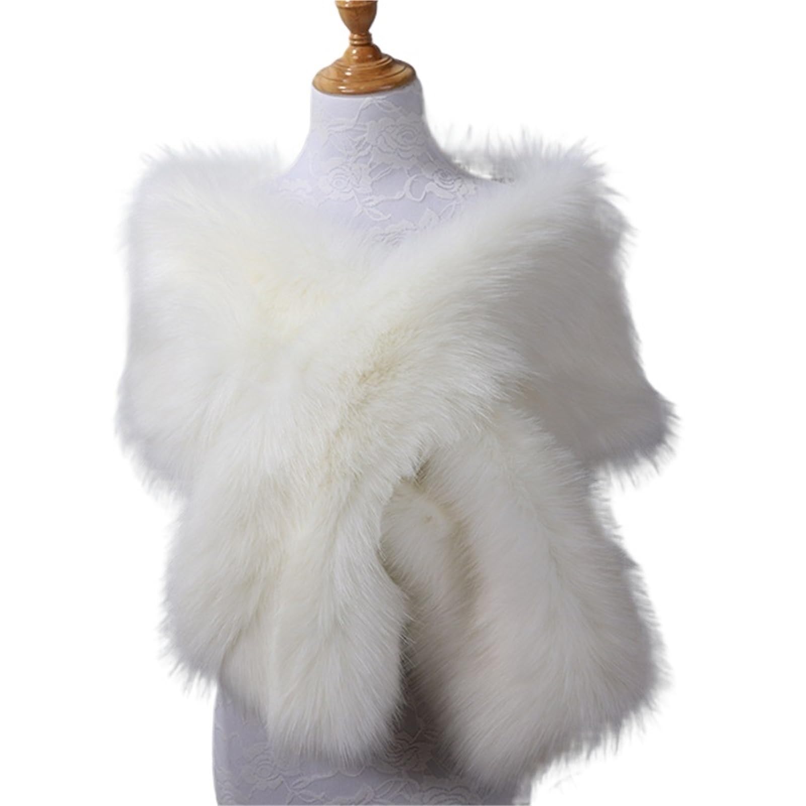 Chal de vestido de novia Bufandas de chal piel sintética for otoño e invierno, bufanda felpa for mujer, cubierta for fiesta boda