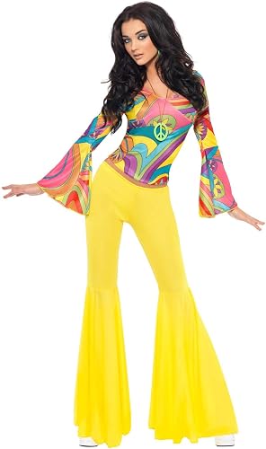Smiffys Fever 70s Groovy Babe Costume Woman Sexy Fancy Dress