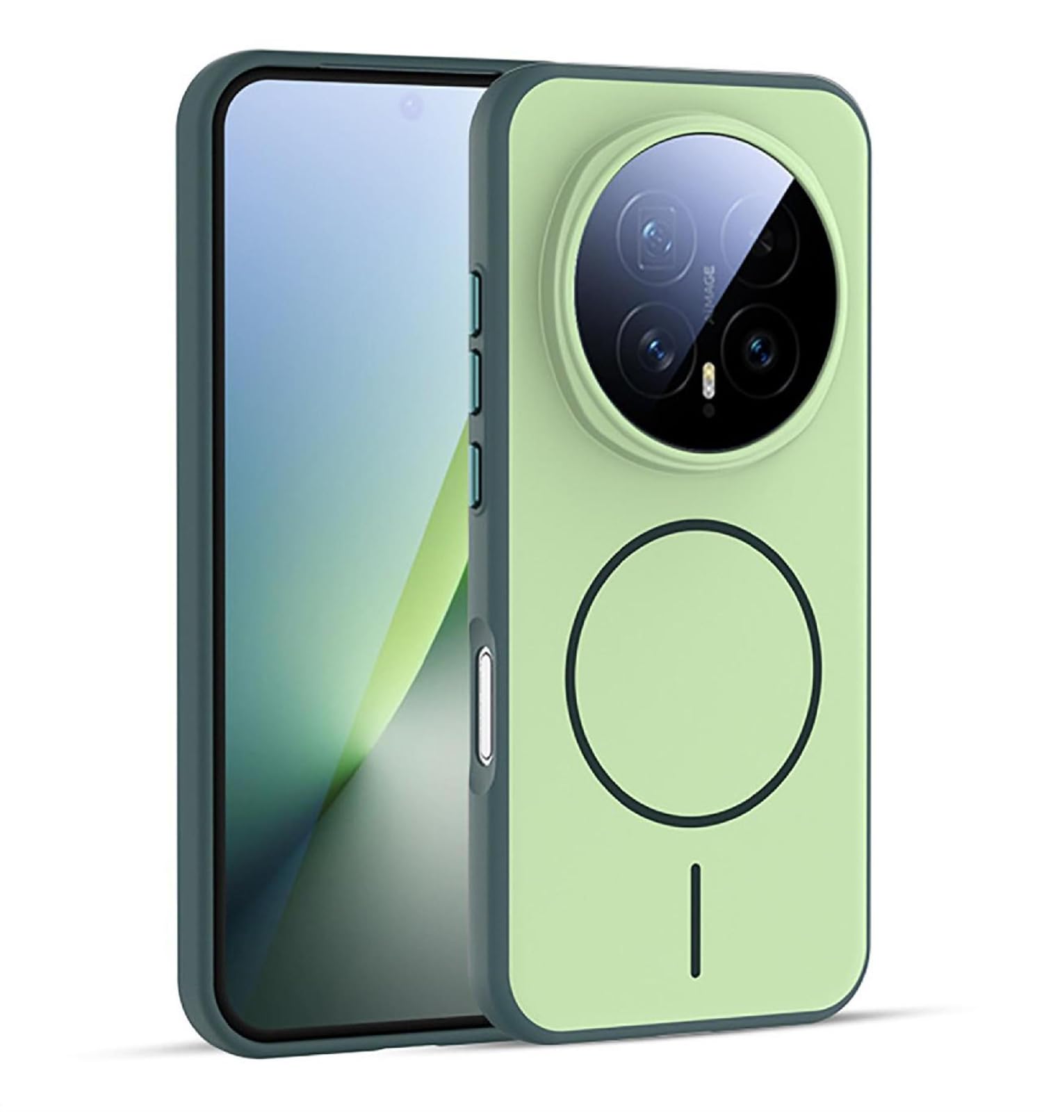 GIOPUEY Magnetische Handyhülle für Honor Magic 8 Pro Hülle, Case Kompatibel mit MagSafe, Matte PC Zurück + TPU Bumper Stoßfeste Schutzhülle - Green