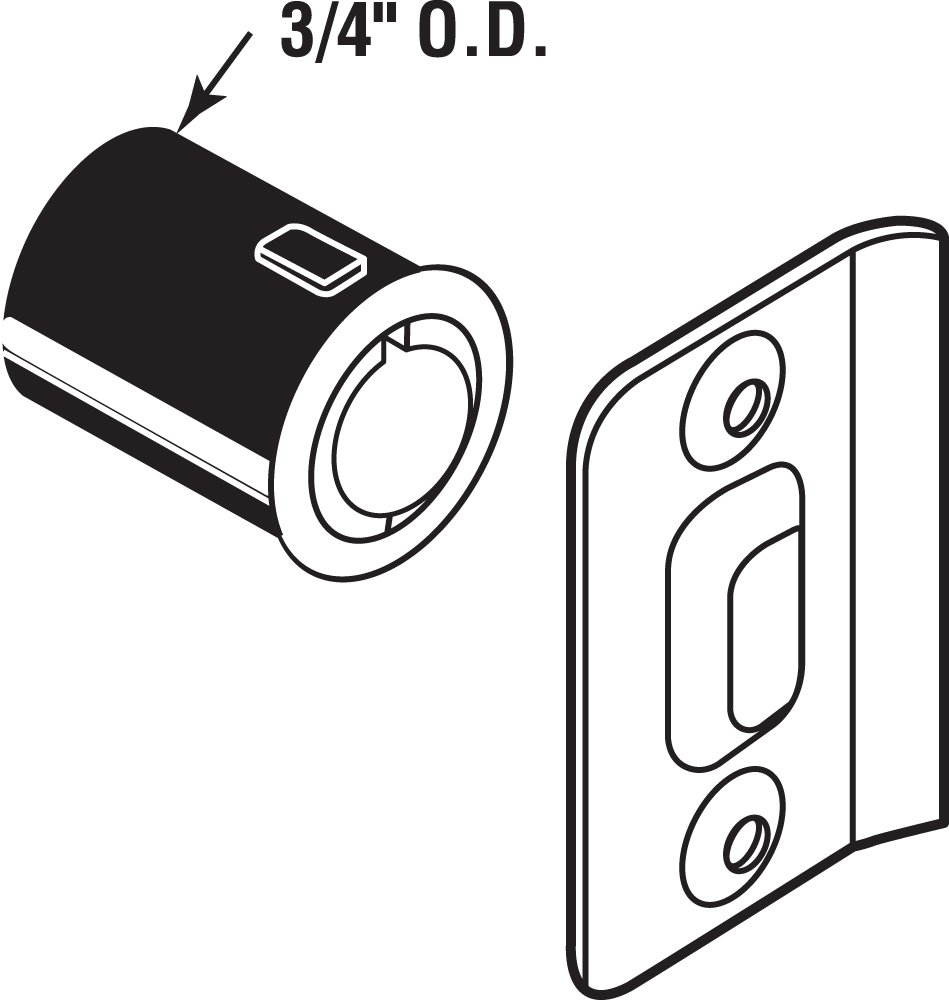 Prime-Line MP7331 Drive-in Ball Catch w/Strike, 3/4 in. x 1-3/16