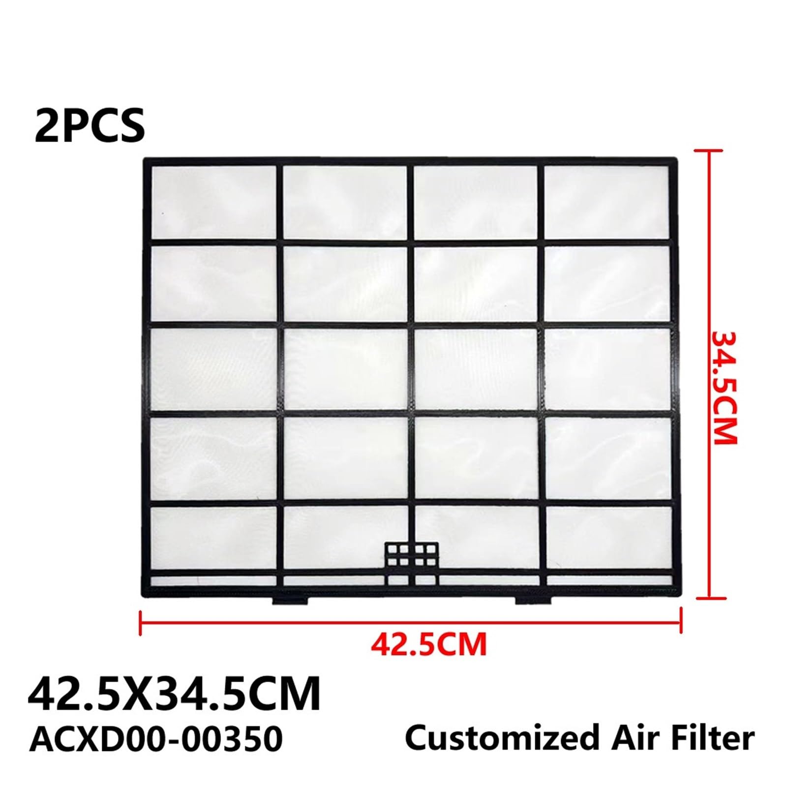 2 unids/set, Compatible con Panasonic, 42,5X34,5 cm ACXD00-00350 filtro de aire acondicionado personalizado pantalla antipolvo tipo derramado