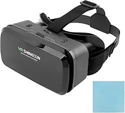 LVOERTUIG Fones de ouvido VR de realidade virtual para celular, óculos 3D, capacetes, óculos de realidade virtual para TV, filmes, videogames, compatível com tela móvel de 4 a 6 polegadas, ângulo de