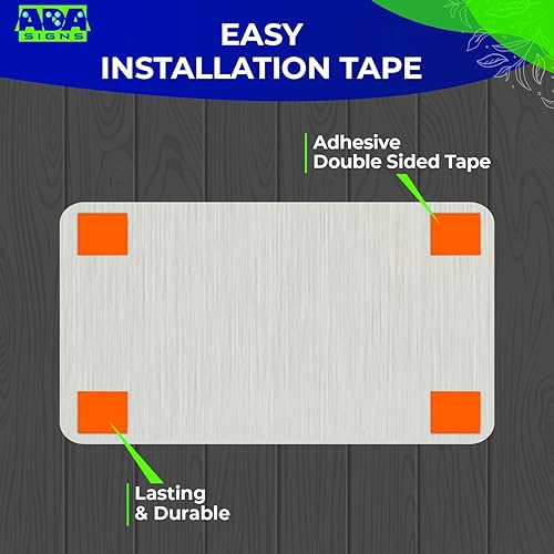 Miniatura 5 de ADASigns - Letrero de oficina de 7 x 4 pulgadas, aluminio cepillado duradero con braille de grado 2, fácil instalación con cinta adhesiva fuerte de