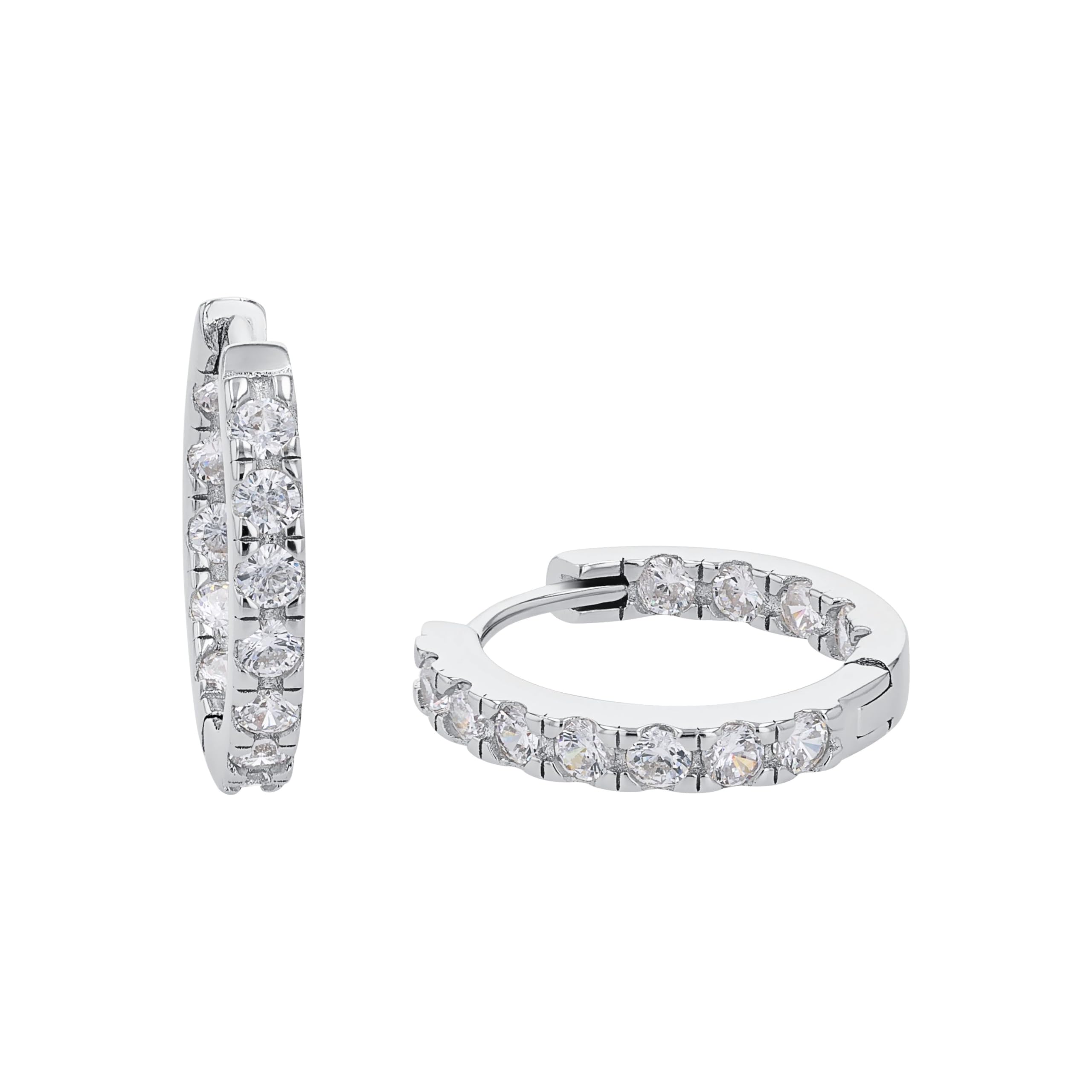 Amor Creolen 925 Sterling Silber Damen Ohrschmuck, mit Zirkonia synth., Kommt in Schmuck Geschenk Box