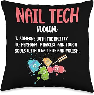 Nail Tech Definition Nail Technician Nail Artist Throw Pillow