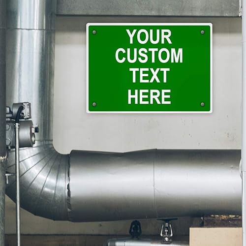 Miniatura 56 de Cartel de aluminio resistente a la intemperie de varios tamaños, personalizable con texto en inglés Regulación de Tráfico Negro/Blanco