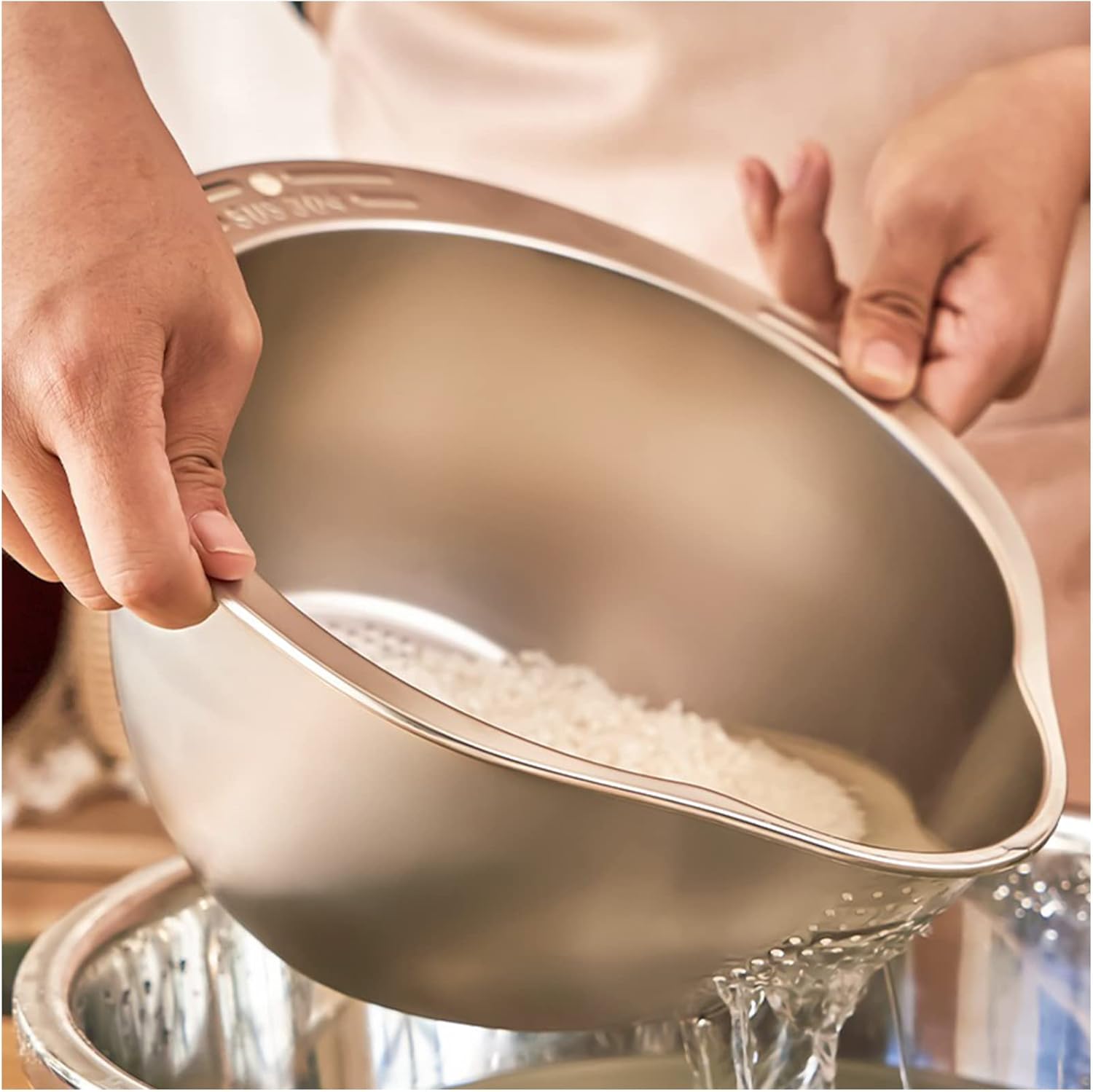 Rice Strainer Washing Bowl Rice Washer for Quinoa
