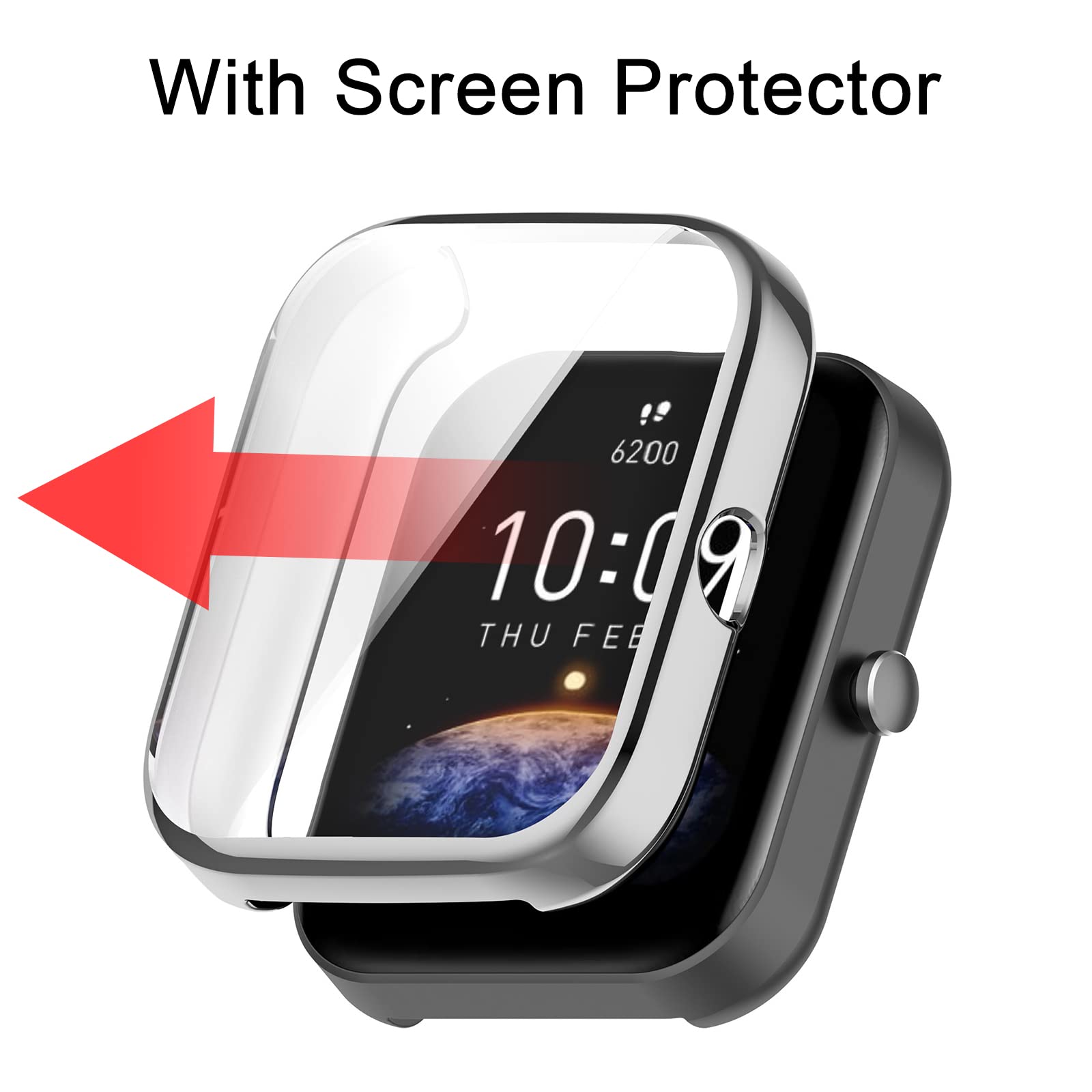 FTRONGRT Cover Compatibile con Amazfit Bip 6, PC + Pellicola