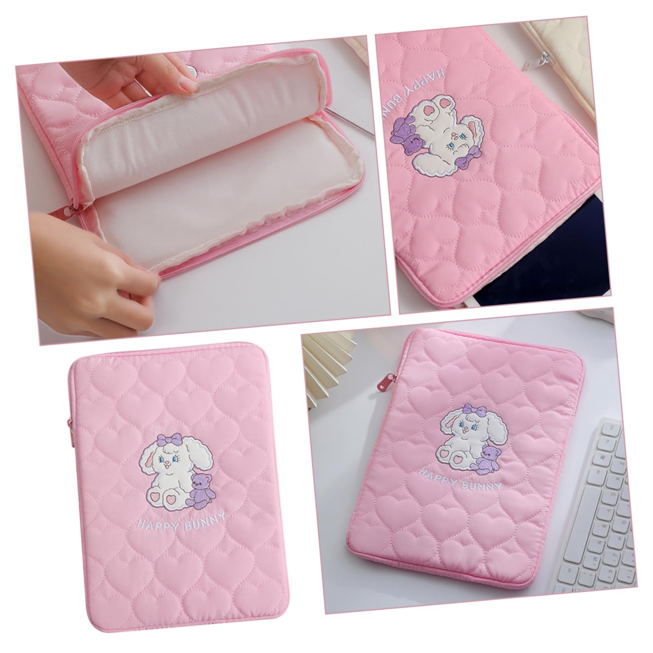 Uonlytech 3piezas Bolsa Portátil De Dibujos Animados Para Tablet Estuche Protector Anti-rayones Funda Para De Bolsa De Transporte Para Estudiantes Diseño De Gato