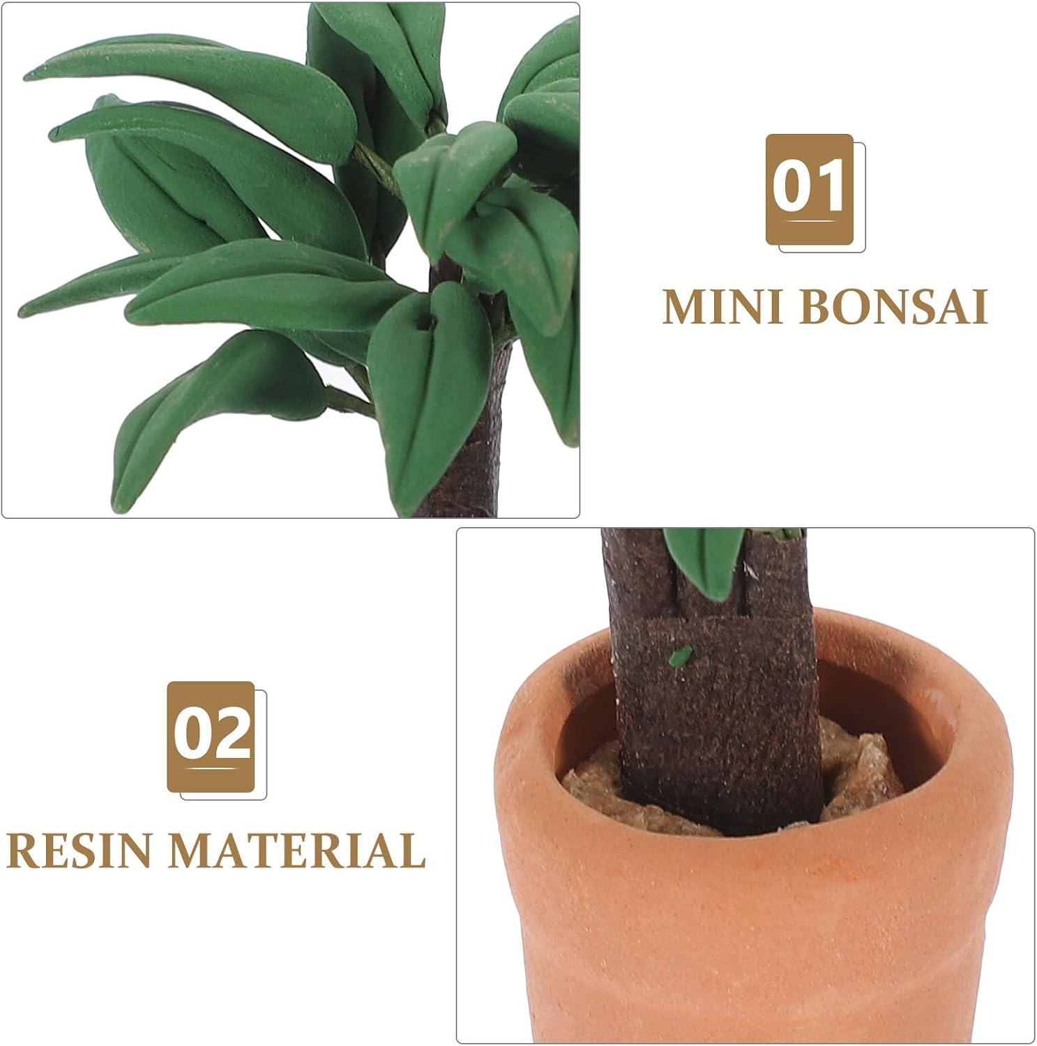 Alasum Miniature Dollhouse Furniture Simulation Potted Plant Mini Greenery Ornament 3.54 Inch for DIY Craft Dollhouse Decoration