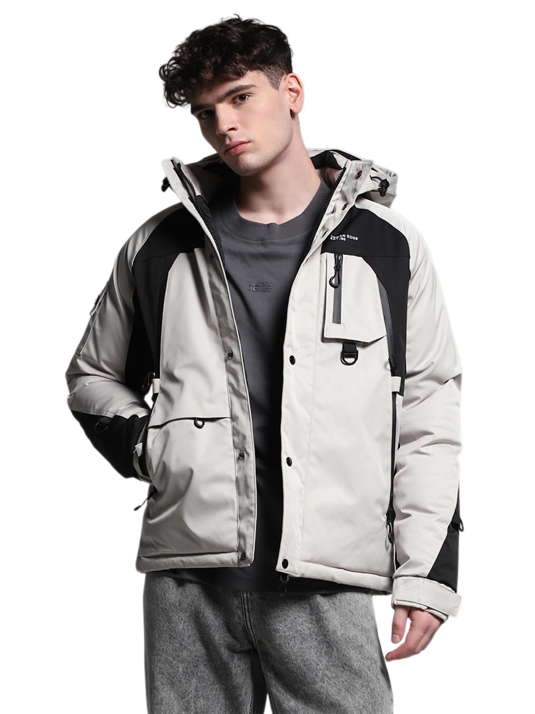 jack & jones Men's Polyester Standard A-Line Coat-picture-54