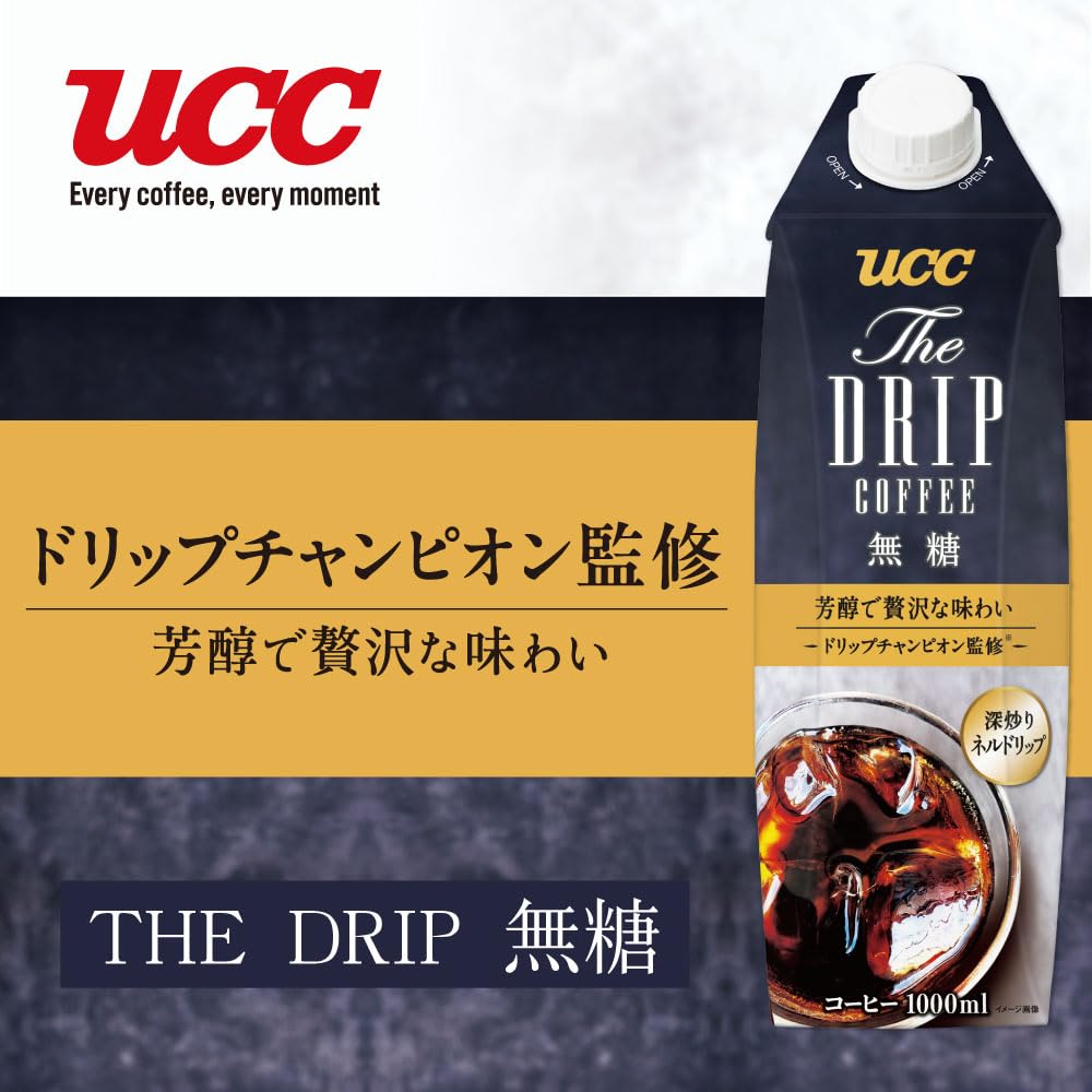 Amazon.co.jp: [冷蔵] UCC THE DRIP 無糖 1000ml×6本 : 食品・飲料・お酒
