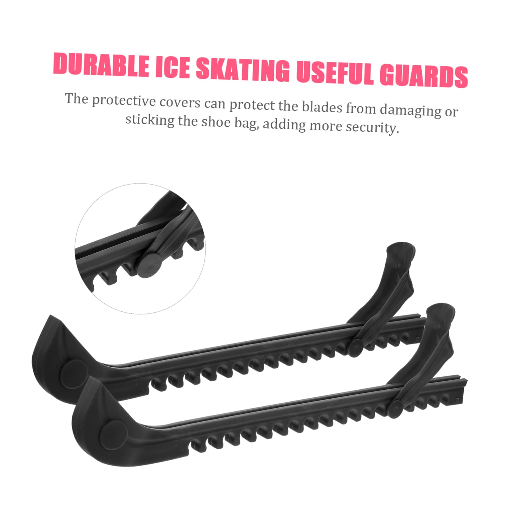 GRIRIW 1Pair Ice Skating Blade Guards Durable Protective Covers for Ice Skates Hockey Blades Easy to Use for Figure Skating Ice Hockey Players