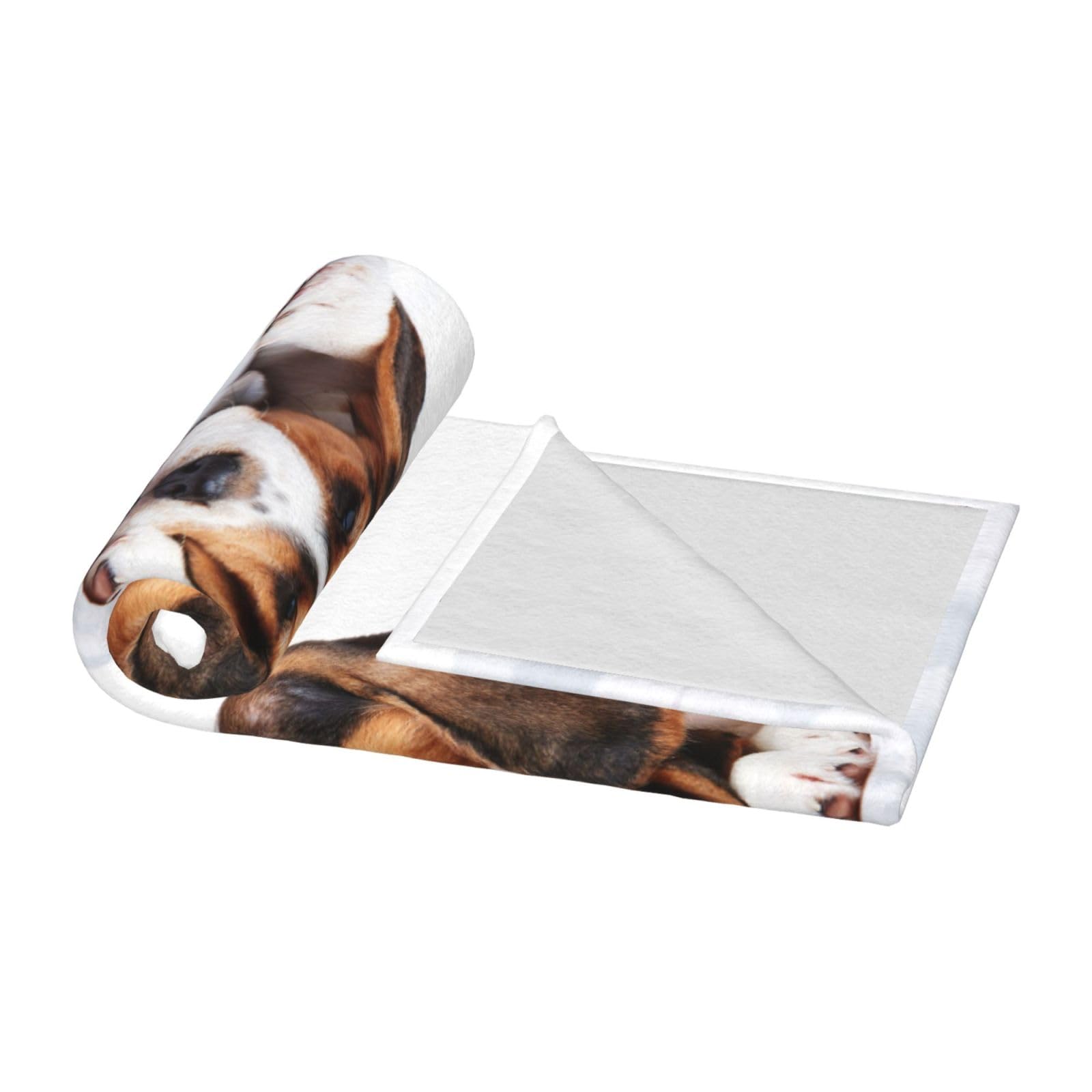 Manta De Franela Suave, Manta Ligera De Felpa Peluda para Cama, Manta, Ropa De Cama, Manta Bonita para Mascotas, Cachorros Beagle, Perros,80 x 60 Pulgadas.