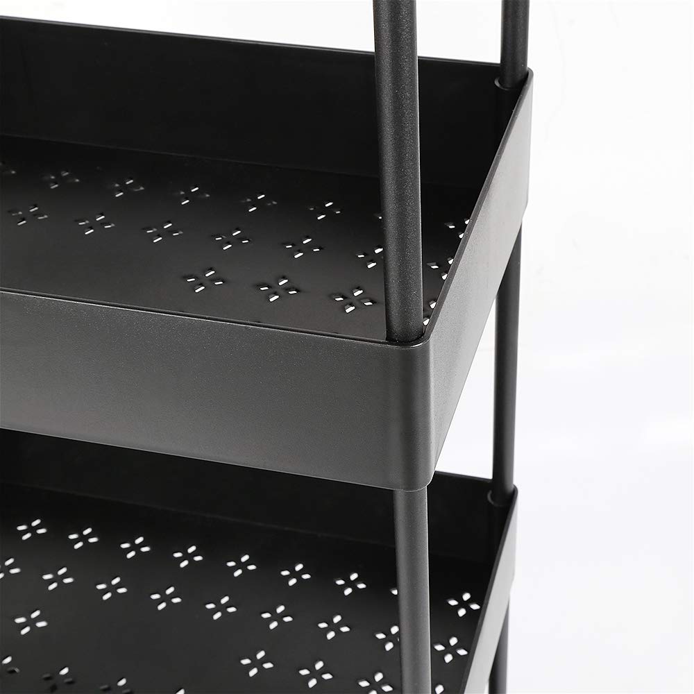 Carrello portaoggetti a 3 ripiani, scaffale scorrevole salvaspazio per cucina, bagno, ufficio, casa, design compatto, 40 x 22 x 90 cm, organizer funzionale, finitura bianca