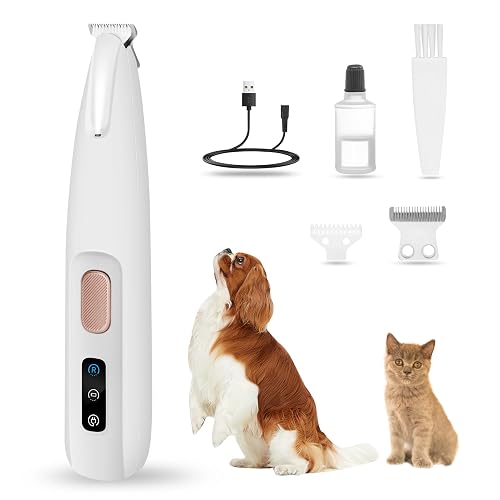 PawTrim Pro - Recortadora de patas para mascotas con luz LED, resistente al agua, inalámbrica, para mascotas…