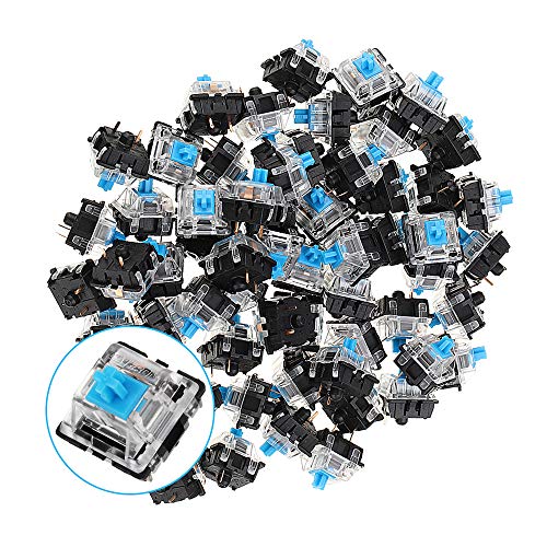 Sisenny 70PCS Pack 3Pin Gateron Clicky Blue Switch Keyboard Switch for Mechanical Gaming Keyboard