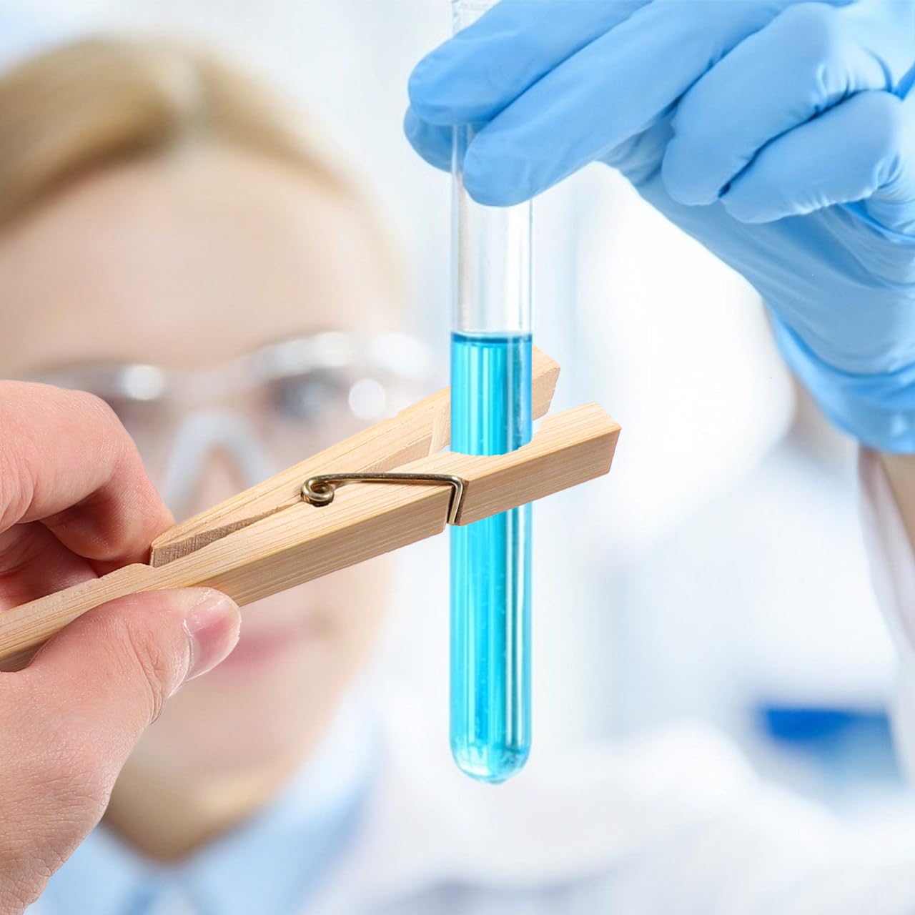 ULTECHNOVO 10piezas Pinza de Madera para Tubos de Ensayo Abrazadera de Laboratorio