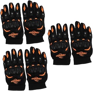 Totority 3 Pares Luvas De Equitação Esportes Pu Mitten Luvas Esportivas Antiderrapantes Luvas Respiráveis Luvas De Motocicleta Luvas De Dedos Inteiros Fitness Proteção Contra Luvas