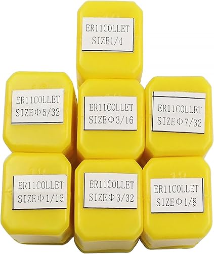 Miniatura 9 de ER11 Juego de pinzas de resorte de 0.039-0.276 in y 18 pulgadas 14 pulgadas de acero al carbono para herramientas de torno de grabado y fresado CNC,