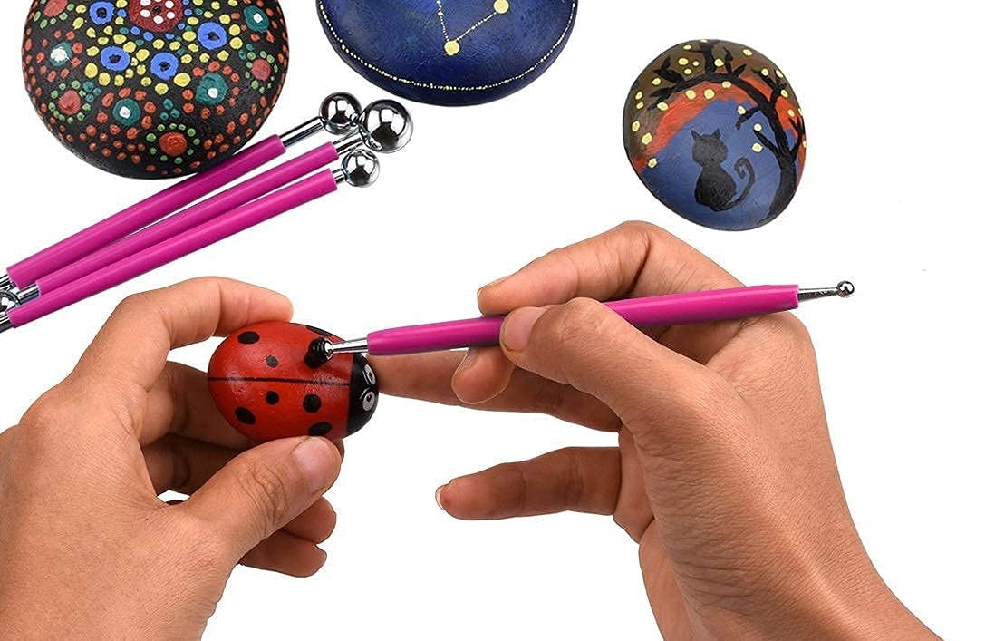 AmigozZ (17pcs Complete Dot Mandala Set) Nail Art Dotting Marbleizing Tool Pen for Nail Decoration Stamping and Dotting Rods Acrylic Twist Sticks Wax Pencil Manicure Nail Art Tool 3