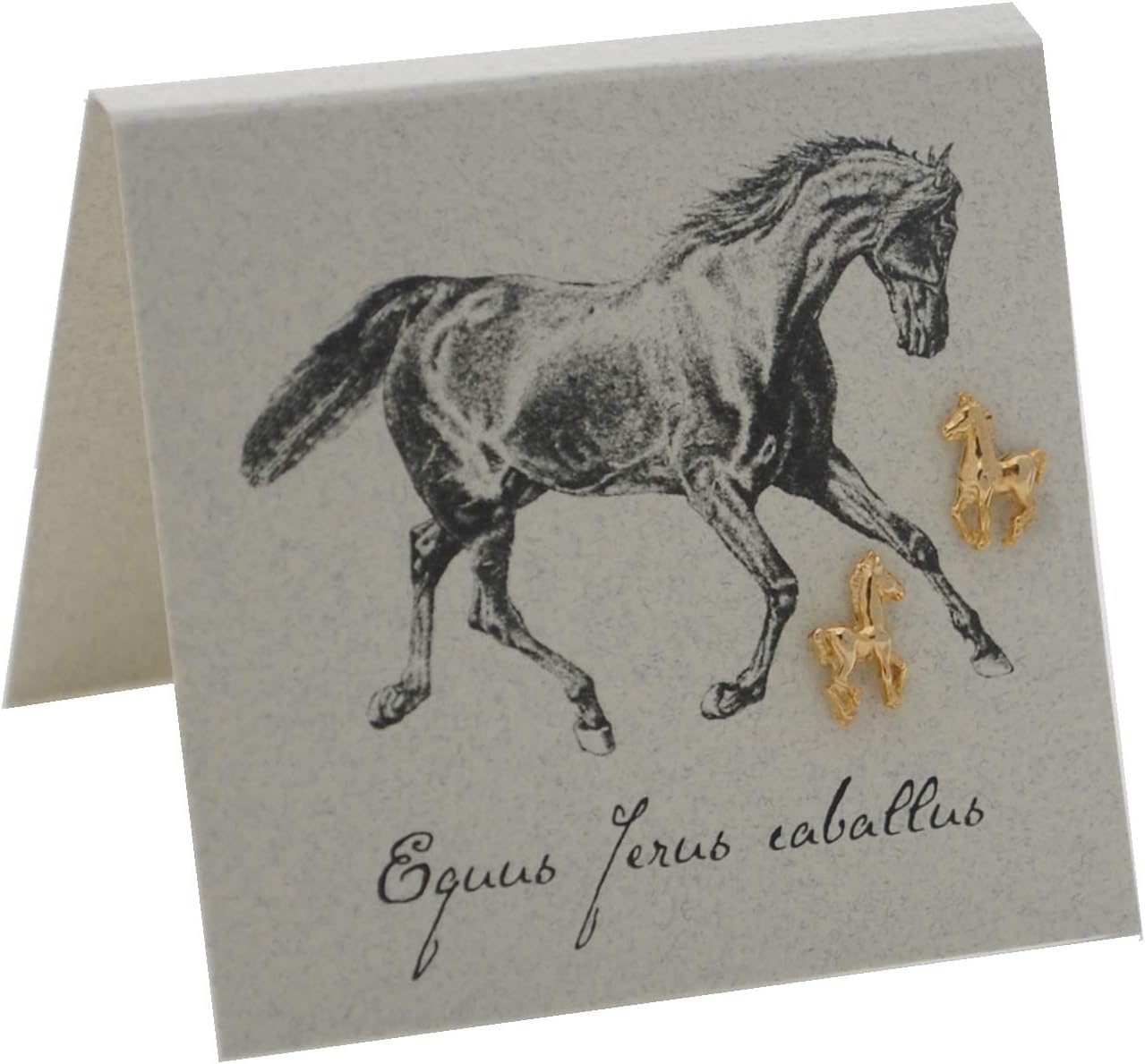 Horse Stud Earrings - 14k gold over sterling silver