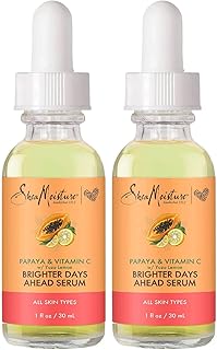 SheaMoisture Papaya & Vitamin C Face Serum, Brighter Days Ahead 2-Pack – for All Skin Types, Even Complexion Tone, Glow Up Essentials, 1 Oz Each