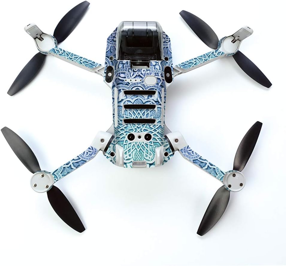 MightySkins Skin for DJI Mavic Mini Portable Drone Quadcopter - Carved Blue | Protective, Durable, and Unique Vinyl Decal wrap Cover | Easy to Apply, Remove, and Change Styles | Made in The USA