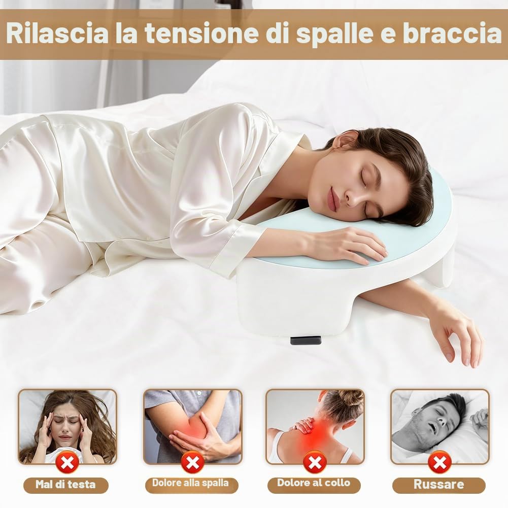Cuscino ergonomico per chi dorme sul fianco con giromanica in memory foam, cuscino ortopedico per il collo per alleviare il dolore di HWS, collo, spalle e rotatori, ideale per chi dorme sul fianco